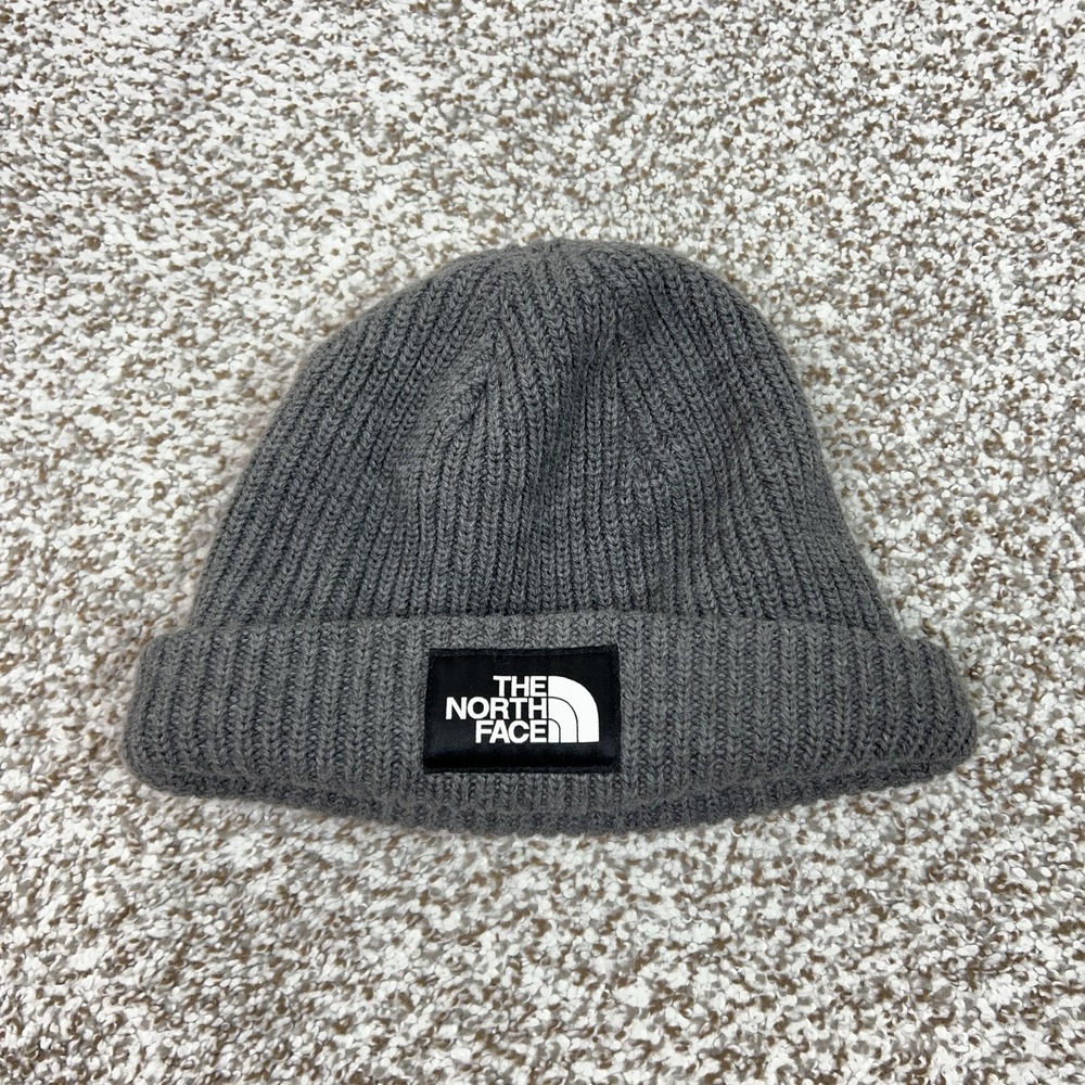 The North Face Hat Beanie Mens‎ One Size Gray Knit Winter Outdoor Casual Hiking